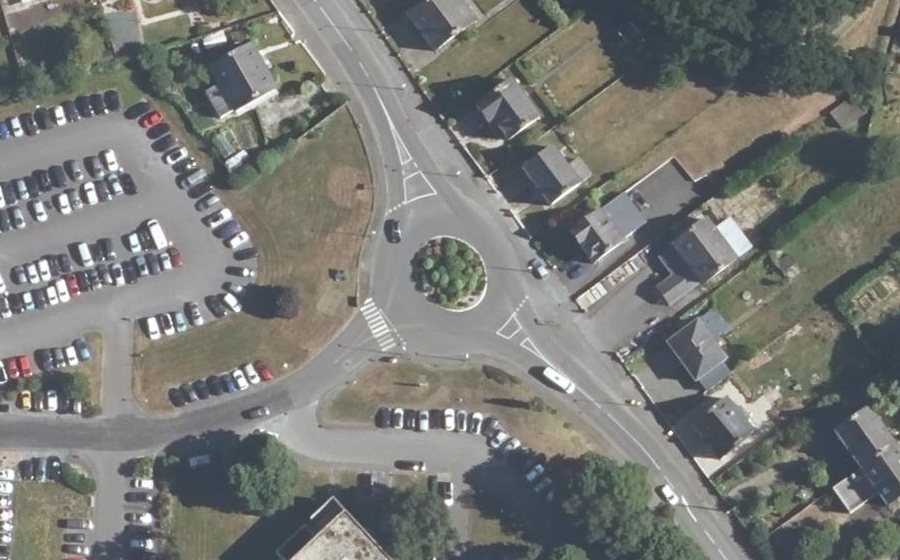 Vue aérienne du Rond-Point de l'Hospital