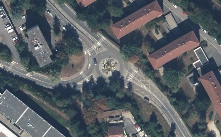 Vue aérienne du Rond-Point de la Sapinière