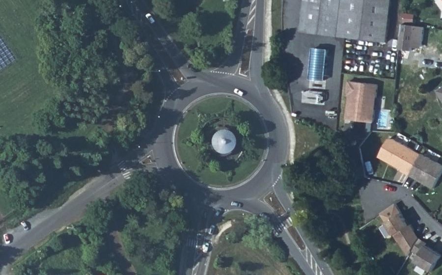 Vue aérienne du Rond-Point de l'Espace