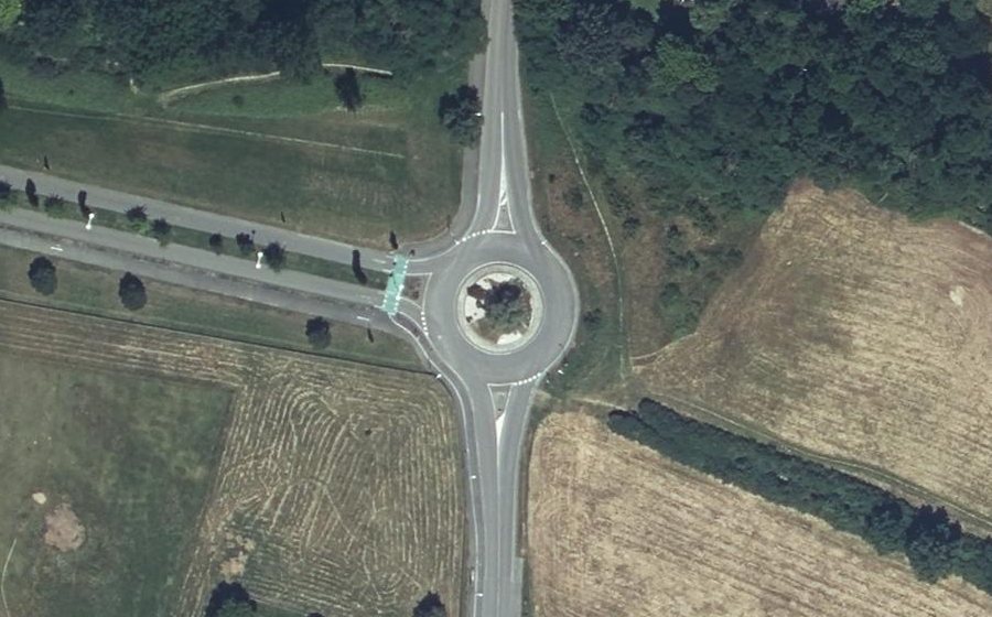 Vue aérienne du Rond-point des Anciens Combattants