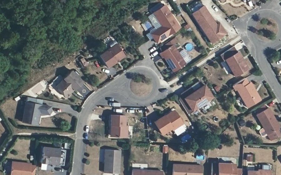 Vue aérienne du Rue Pierre et Marie Curie