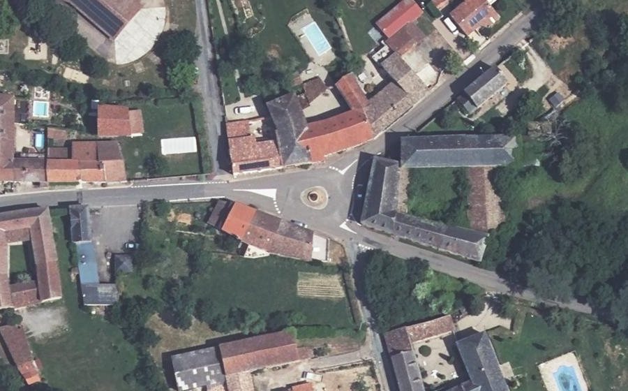 Vue aérienne du Place de la Fontaine