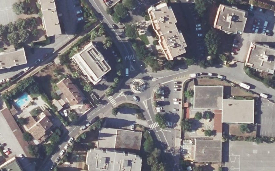 Vue aérienne du Rond-Point des Médaillés Militaires