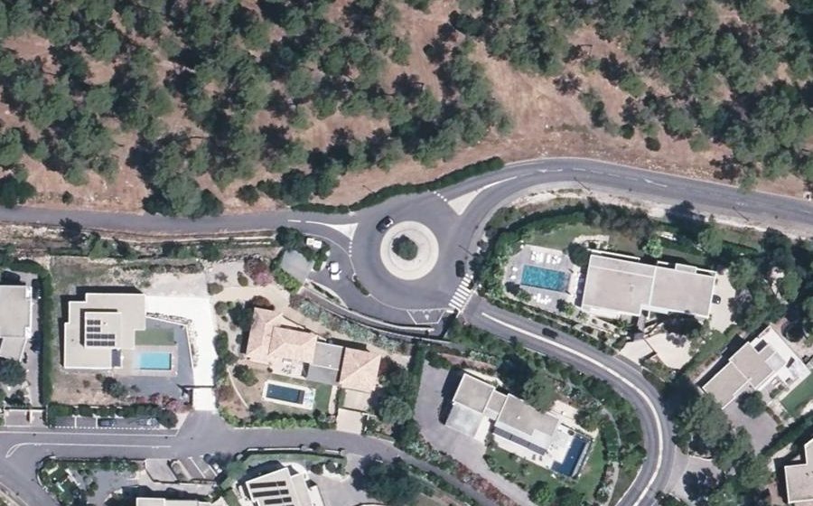 Vue aérienne du Rond-Point de la Rose des Vents