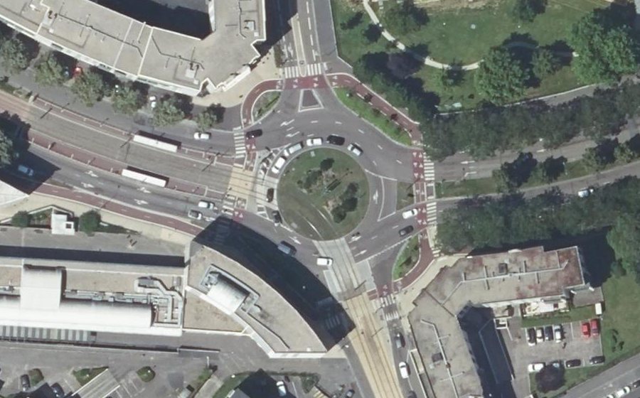 Vue aérienne du Rond-Point des Filatures