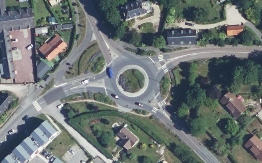 Vue aérienne du Rond-Point des Fusillés