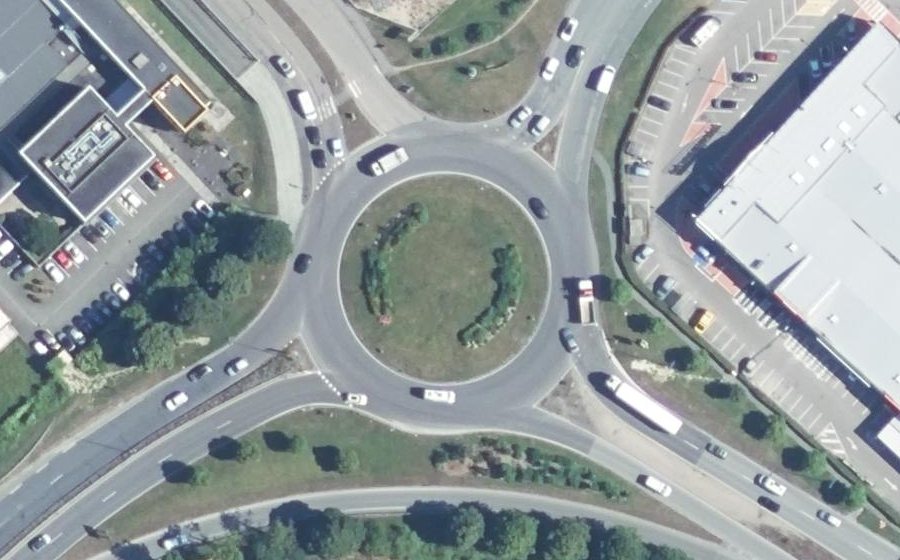 Vue aérienne du Giratoire Normandie Sussex