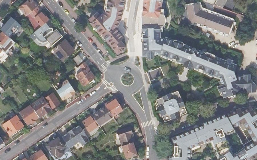Vue aérienne du Place des Quatre Tilleuls