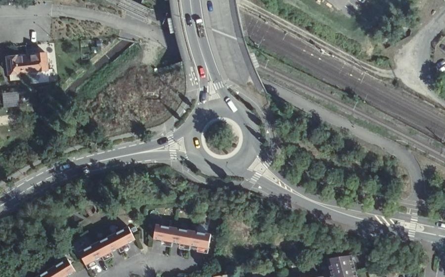 Vue aérienne du Rond-Point du 10 Octobre 1981