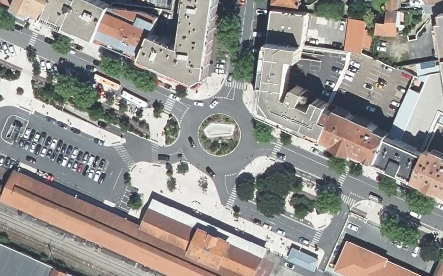 Vue aérienne du Place des Compagnons de la Libération