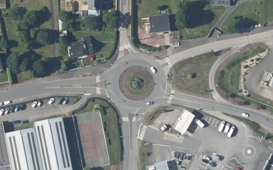 Vue aérienne du Rond-Point du Stade