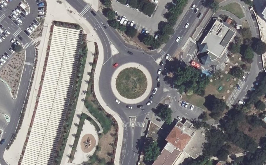 Vue aérienne du Rond-Point Charles Haddad