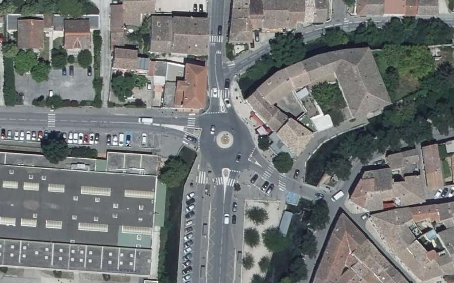Vue aérienne du Rond-Point Place Victor Hugo