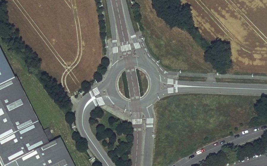 Vue aérienne du Rond-Point Jacqueline Auriol