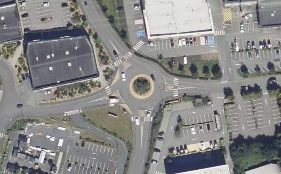 Vue aérienne du Rond-Point de la Finlande