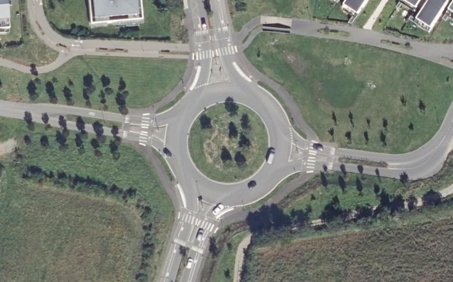 Vue aérienne du Rond-Point de la Hongrie