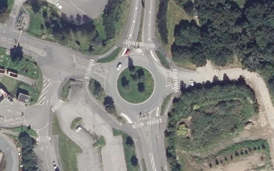 Vue aérienne du Rond-Point de l'Estonie
