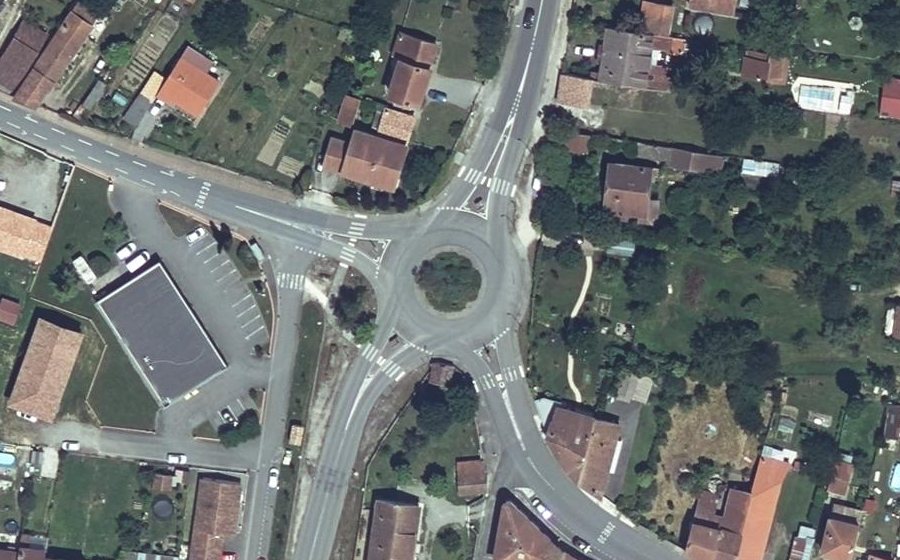 Vue aérienne du Rond-Point de l'Entour del Papogay