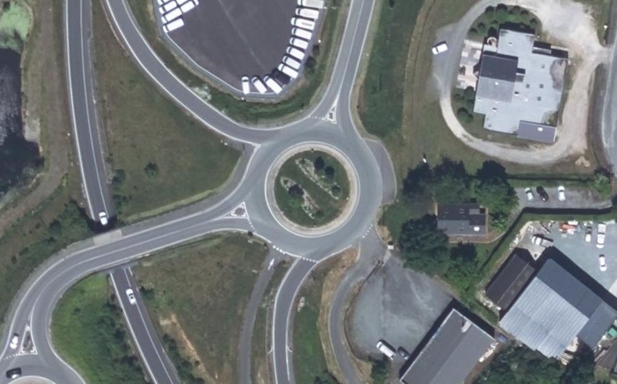 Vue aérienne du Rond-point de Treillebois