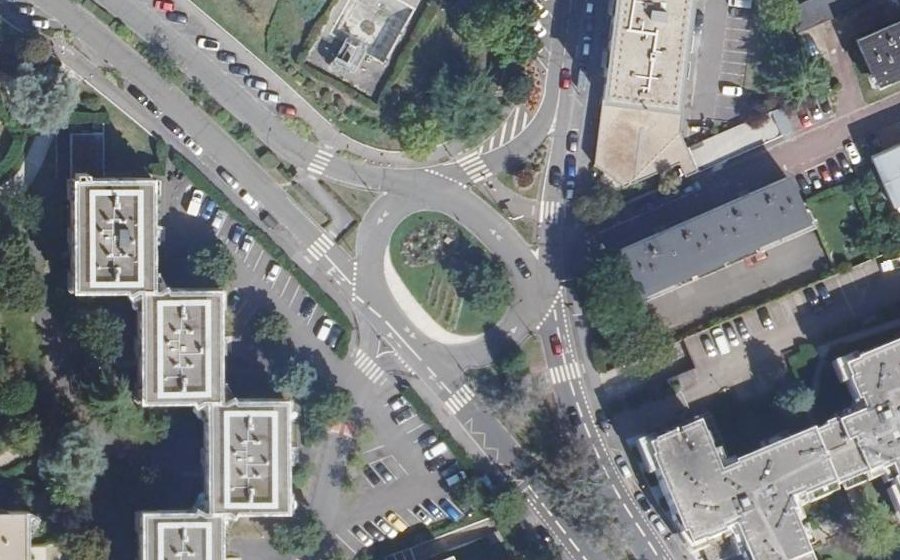 Vue aérienne du Rond-Point d'Heppenein