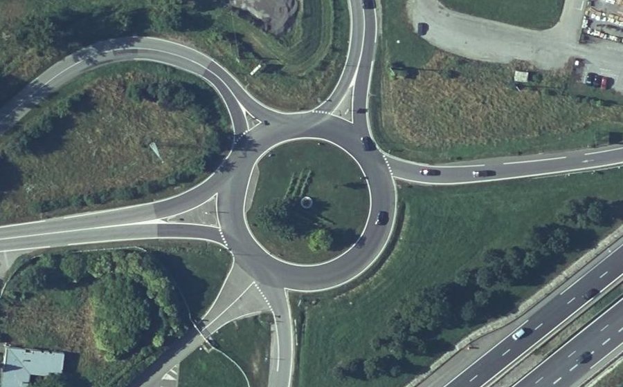 Vue aérienne du Rond-Point de Volvestre