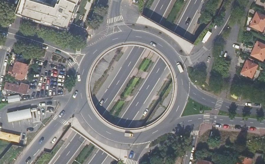 Vue aérienne du Rond-Point du Parisis