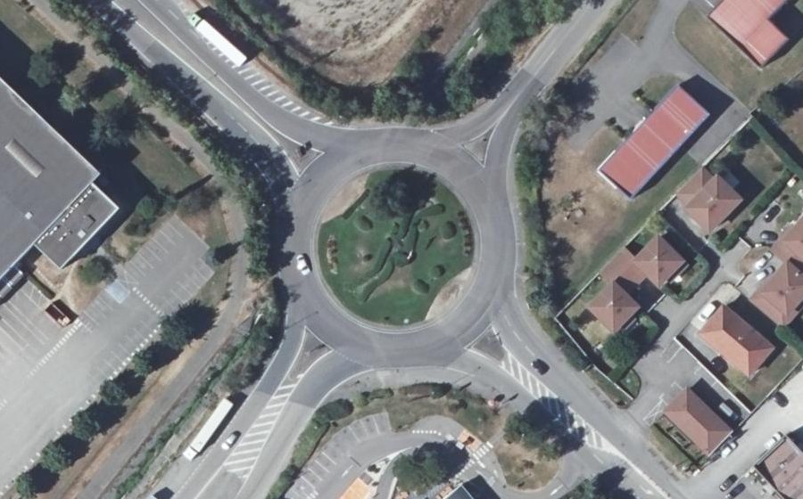 Vue aérienne du Rond-Point Germaine Tillion