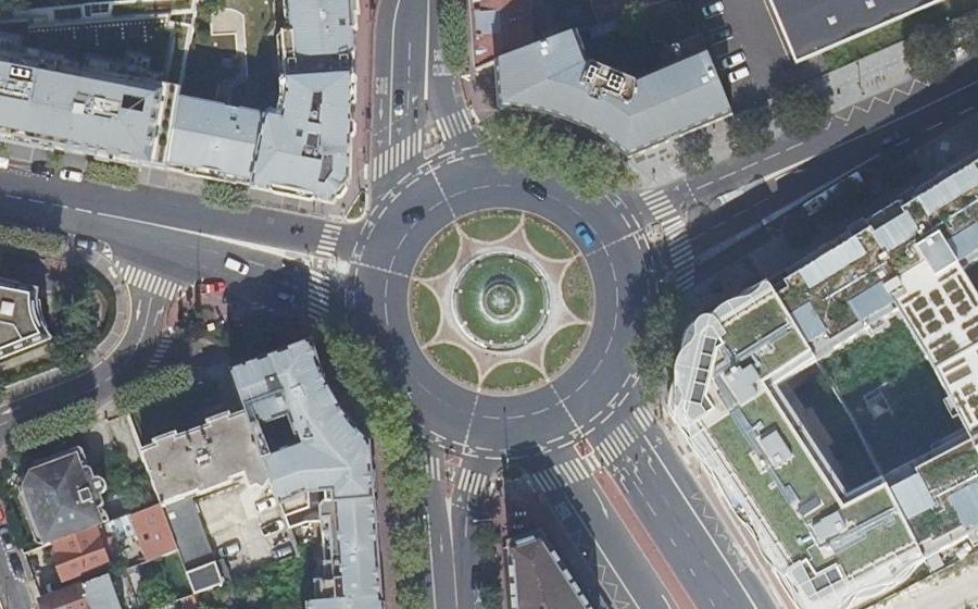 Vue aérienne du Rond-Point de l'Europe
