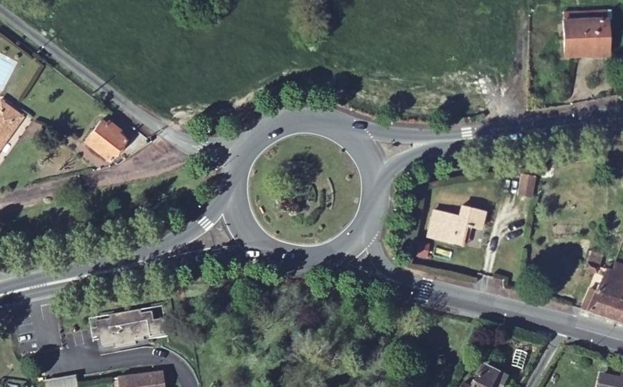 Vue aérienne du Rond-Point Louise Michel