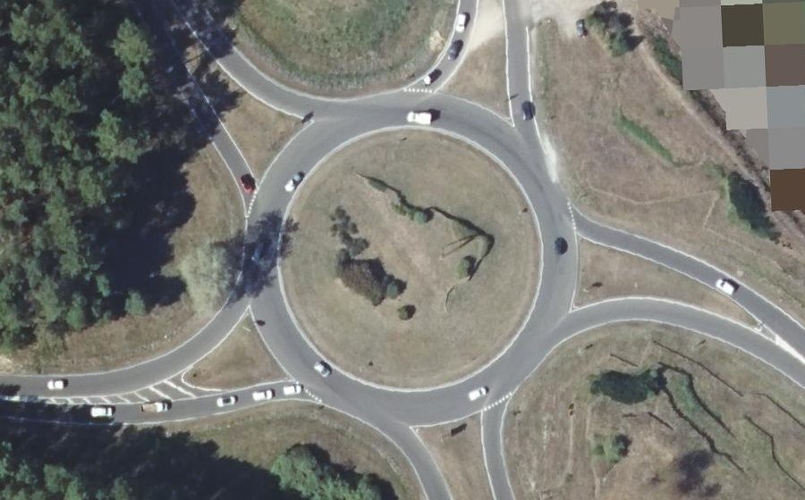 Vue aérienne du Rond-Point de l'Échassier