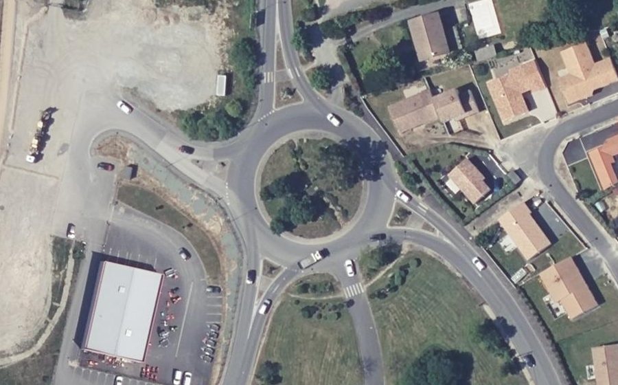 Vue aérienne du Rond-Point de Mequinenza