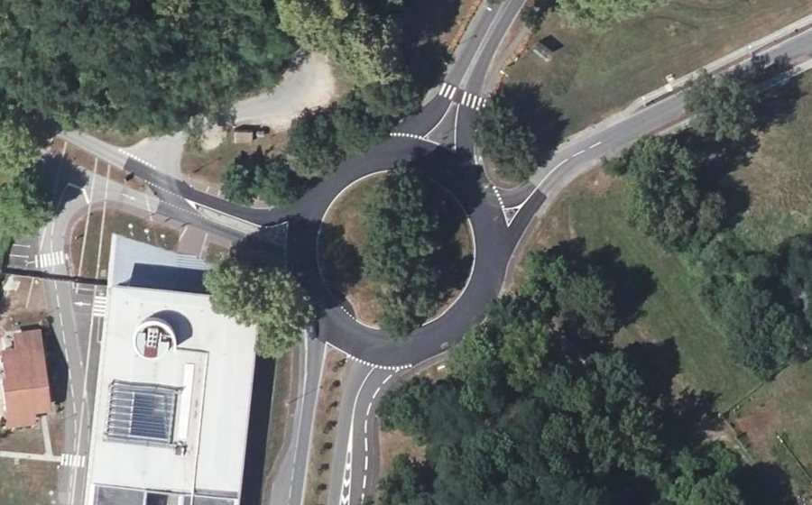 Vue aérienne du Rond-Point des Chênes