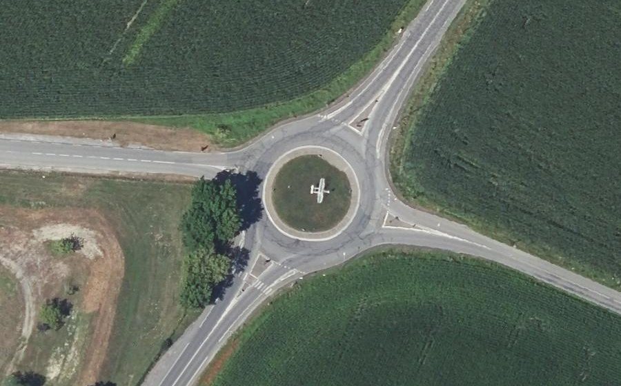 Vue aérienne du Rond-Point des Frères Wright