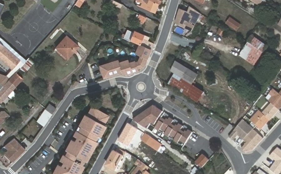 Vue aérienne du Rond-Point de la Poste