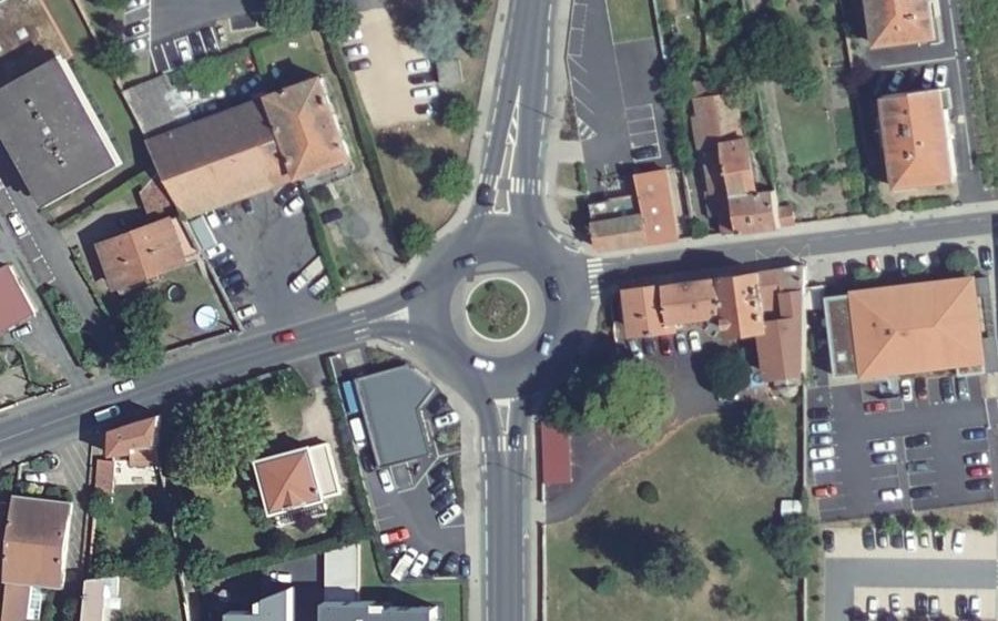 Vue aérienne du Rond-Point Marius Courtias