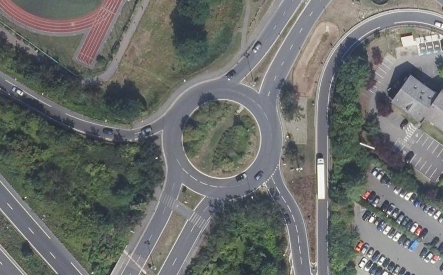 Vue aérienne du Rond-Point du 15 Août 1944