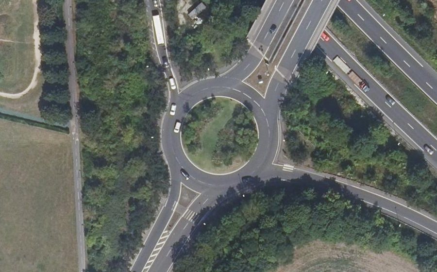 Vue aérienne du Rond-Point de la Première Armée Française