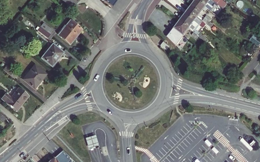 Vue aérienne du Rond-Point du Régiment du Duc de Wellington