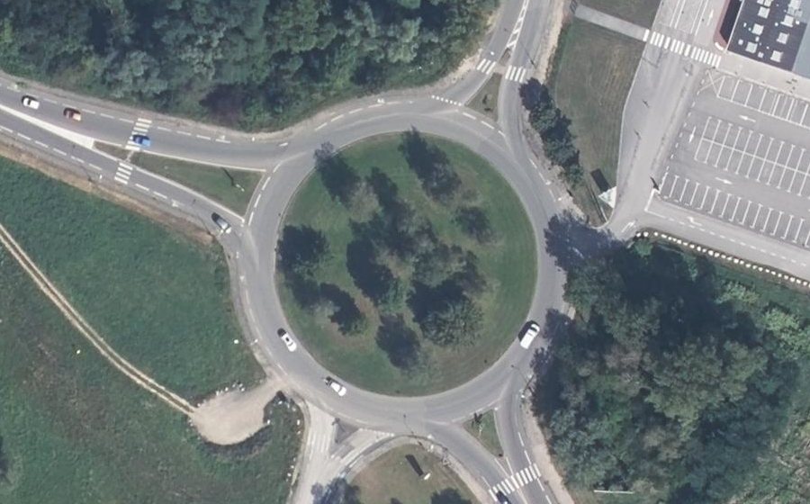 Vue aérienne du Rond-Point des Droits de l'Homme