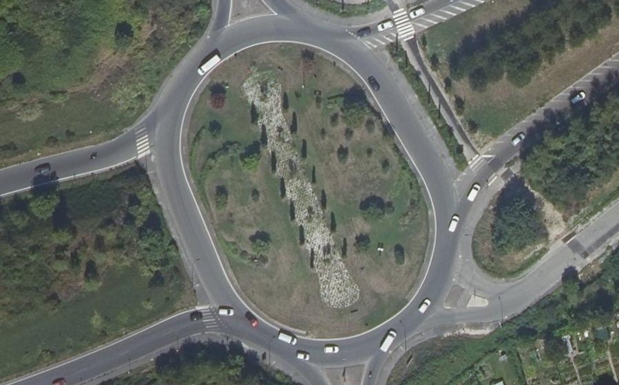 Vue aérienne du Rond-Point de la Cinquième République