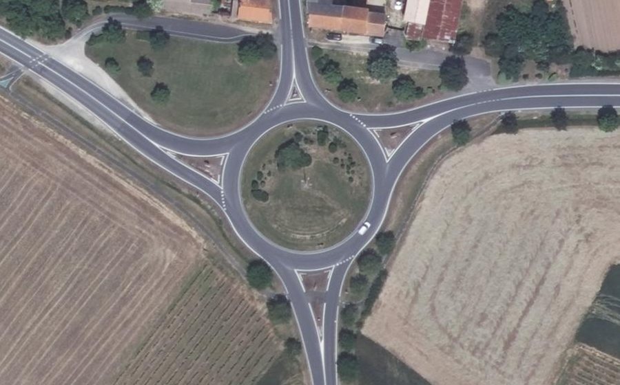 Vue aérienne du Rond-point des 4 vents