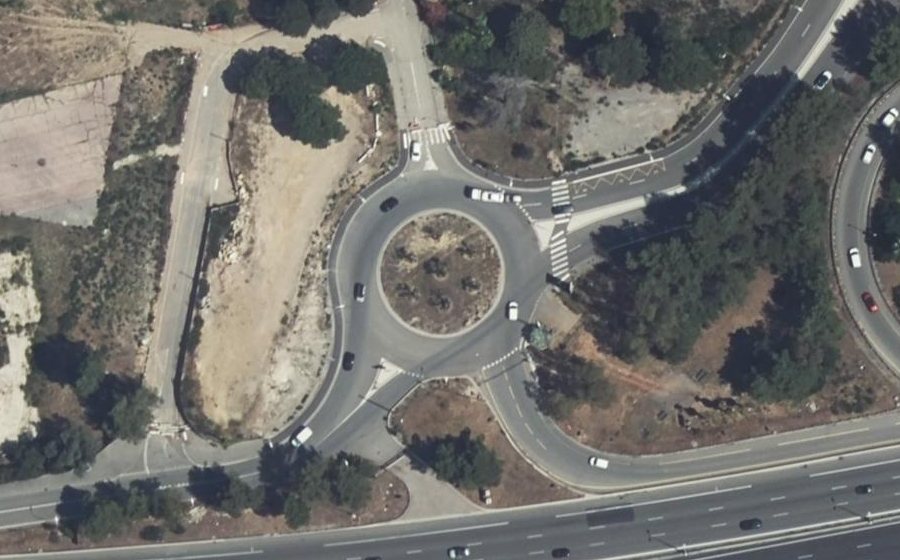 Vue aérienne du Rond-Point AzurArena