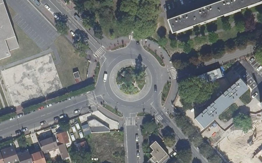 Vue aérienne du Rond-Point de la Division Leclerc