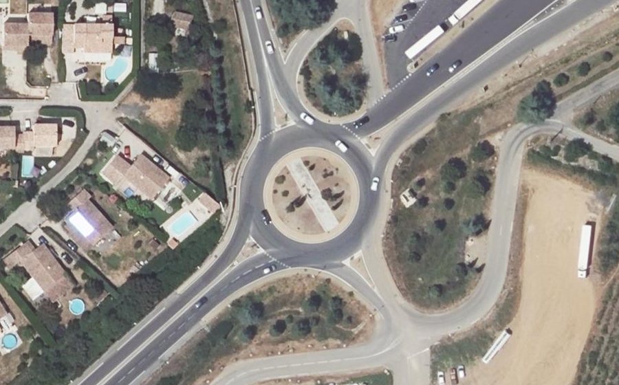 Vue aérienne du Rond-Point des Sapeurs Pompiers