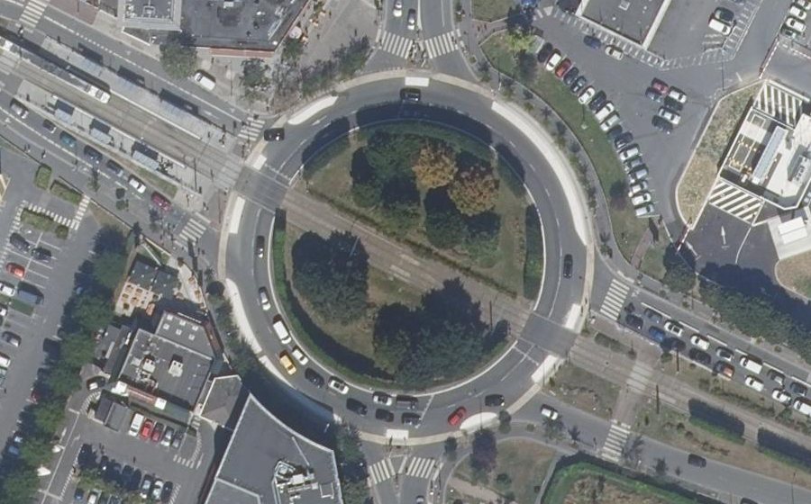 Vue aérienne du Rond-Point de l'Abbé Grégoire
