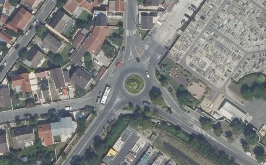 Vue aérienne du Carrefour Robert Schuman