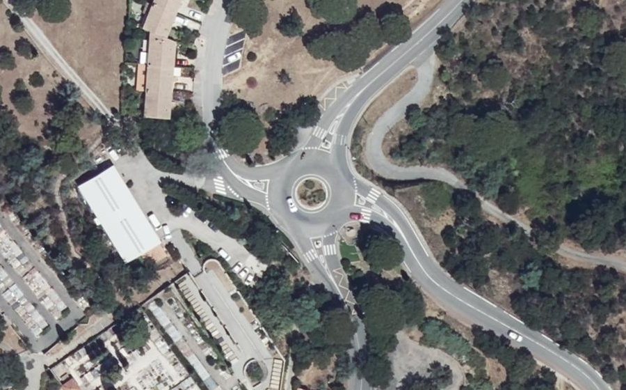 Vue aérienne du Rond-Point de la Roche des Fées