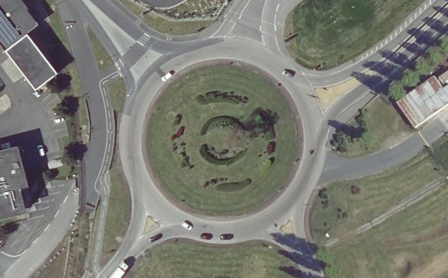 Vue aérienne du Rond-Point de la Pyrotechnie