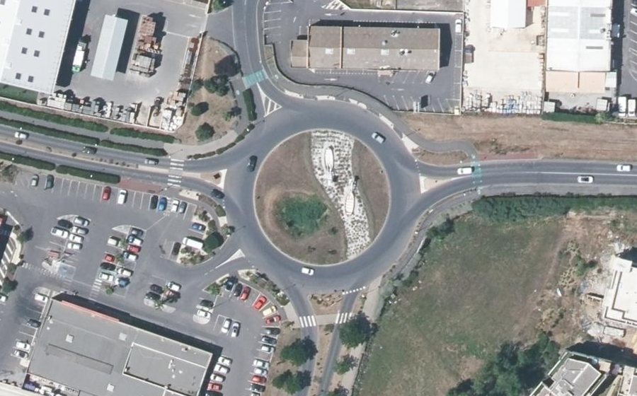 Vue aérienne du Rond-Point Hubert Montels