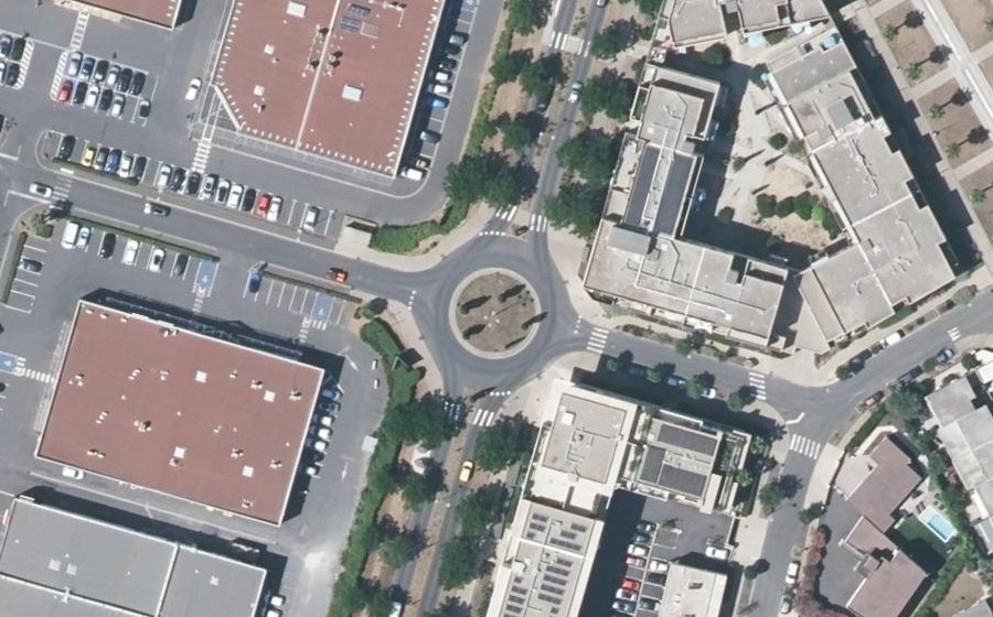 Vue aérienne du Rond-Point de l'Olympe
